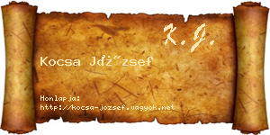 Kocsa József névjegykártya